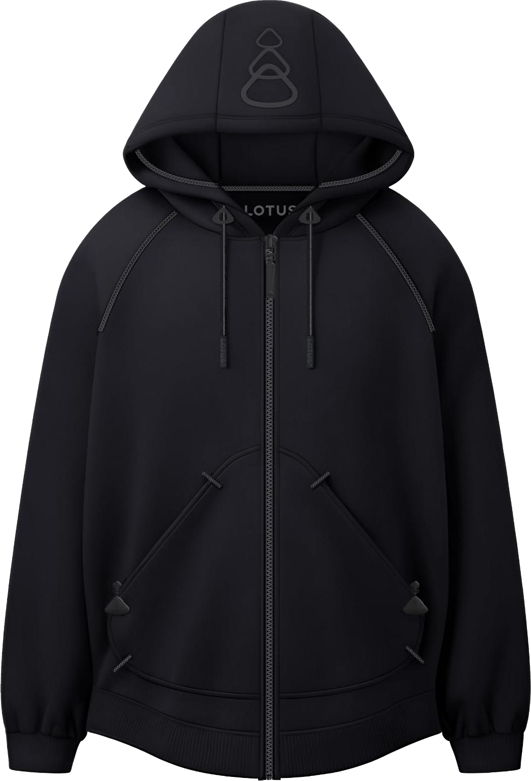 MENS UTW ZIP HOODY - BLACK, Felpa con cappuccio e zip da uomo - Nera