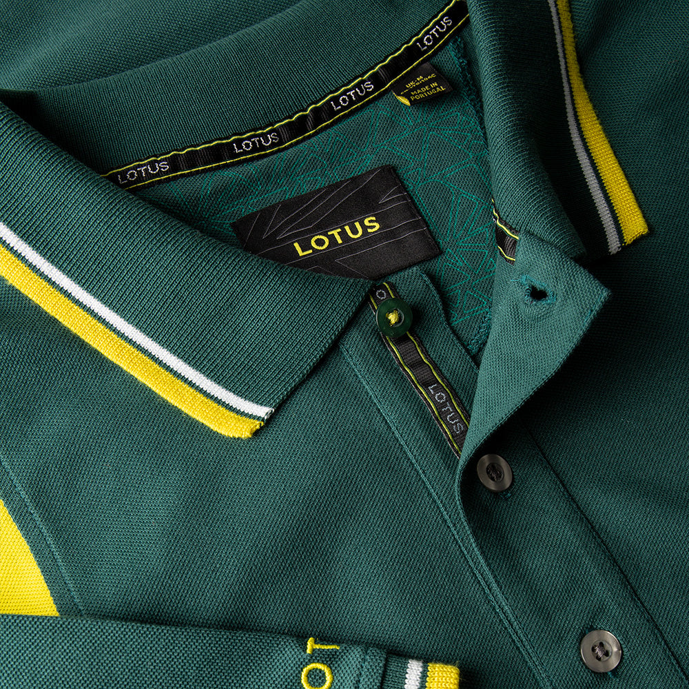 LOTUS MEN'S POLO SHIRT – GREEN/YELLOW