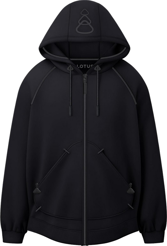 MENS UTW ZIP HOODY - BLACK, Felpa con cappuccio e zip da uomo - Nera