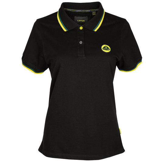 LOTUS WOMEN'S POLO SHIRT – BLACK