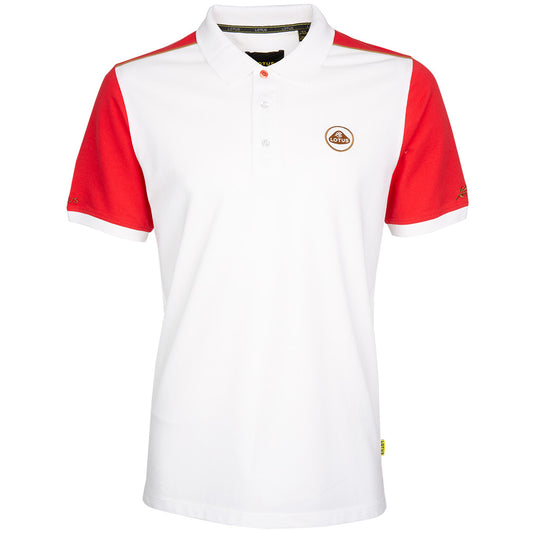 LOTUS MEN'S POLO SHIRT – WHITE/RED